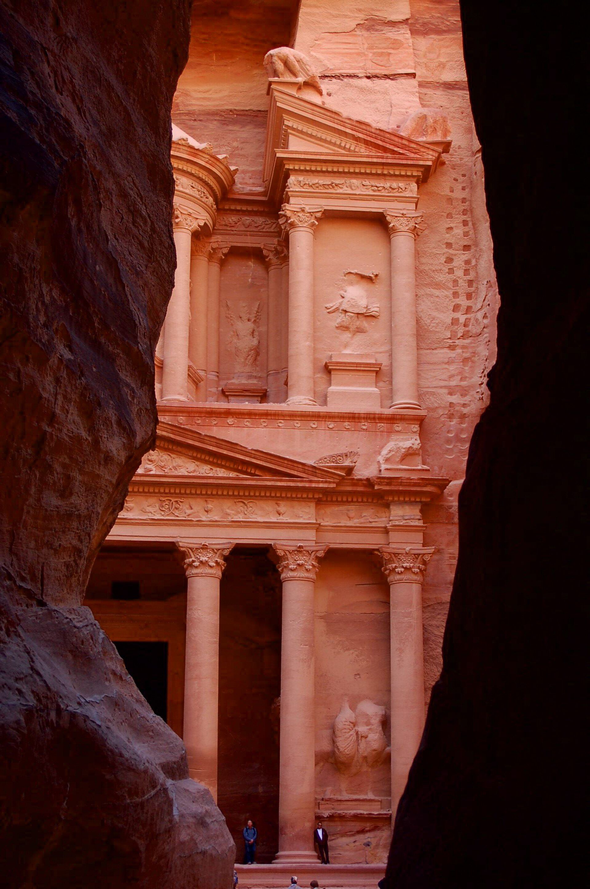 First glimpse of the Treasury from inside the Siq